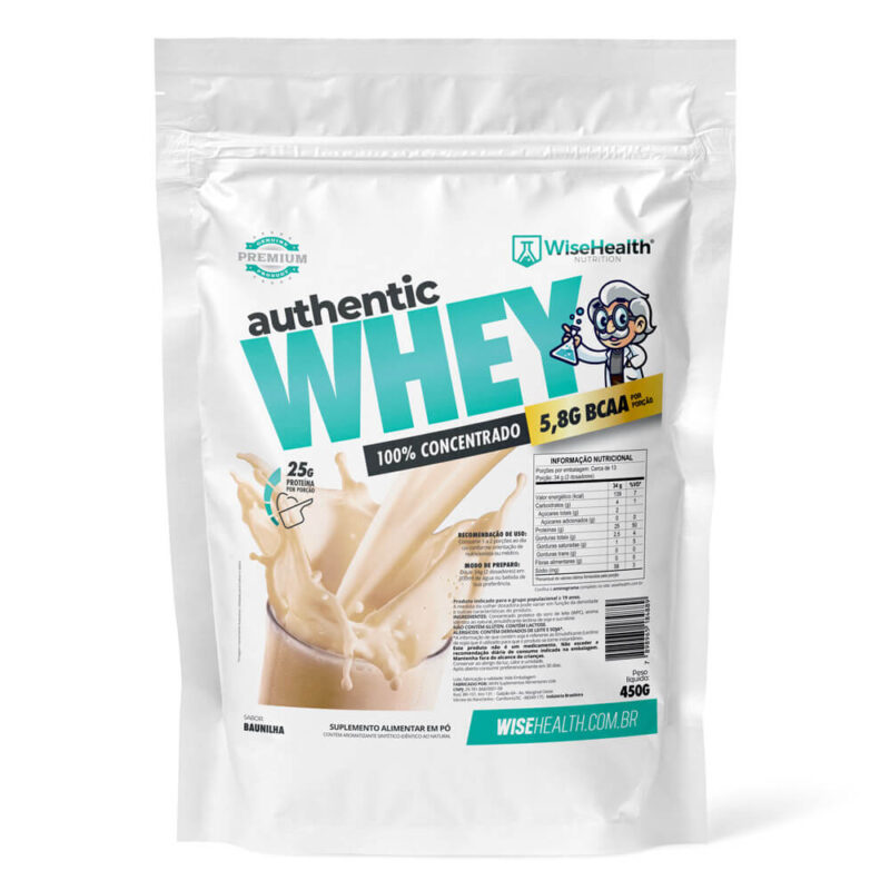 Authentic Whey Protein 100% Concentrado Baunilha 450g Wise