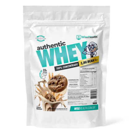 Authentic Whey Protein 100% Concentrado Cookie Maltado 900g Wise