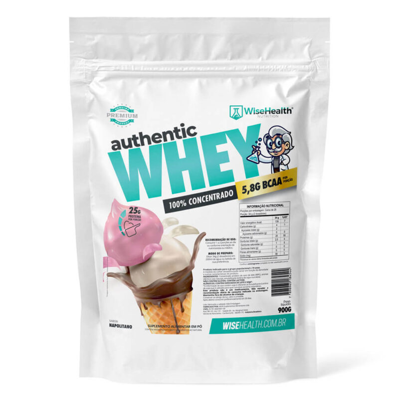 Authentic Whey Protein 100% Concentrado Napolitano 900g Wise