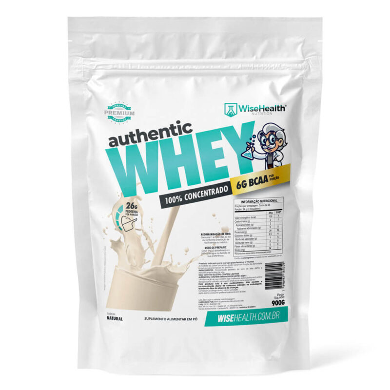 Authentic Whey Protein 100% Concentrado Natural 900g Wise