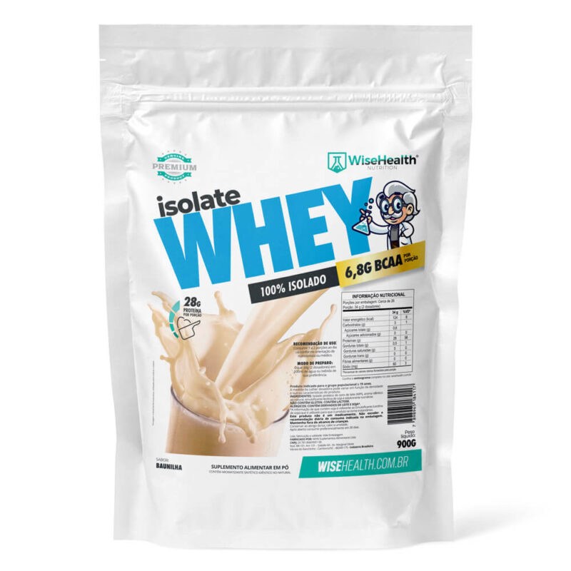 Whey Protein 100% Isolado Baunilha 900g WiseHealth