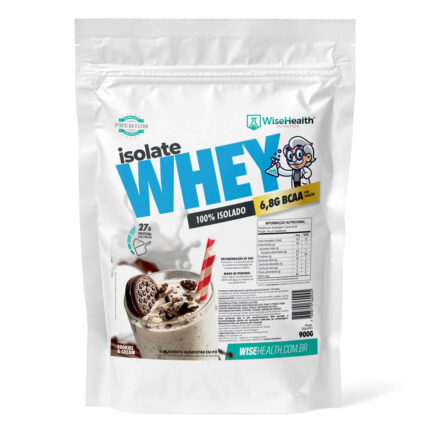 Whey Protein 100% Isolado Cookies and Cream 900g WiseHealth