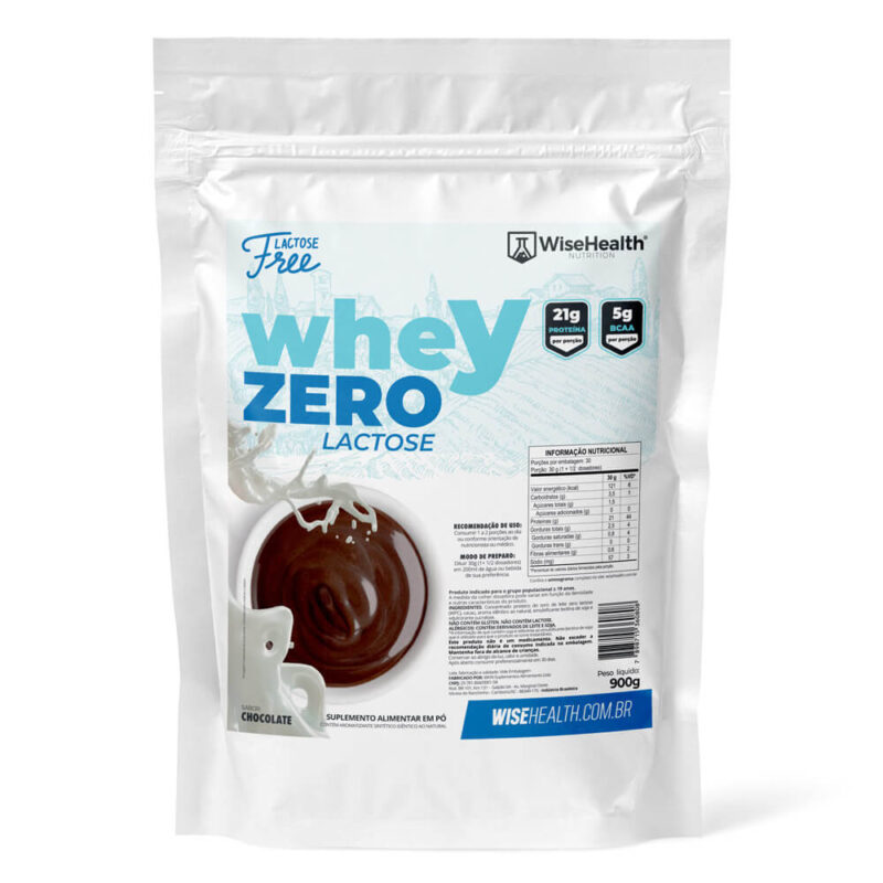 Whey Zero Lactose 100% Concentrado Chocolate 900g Wise