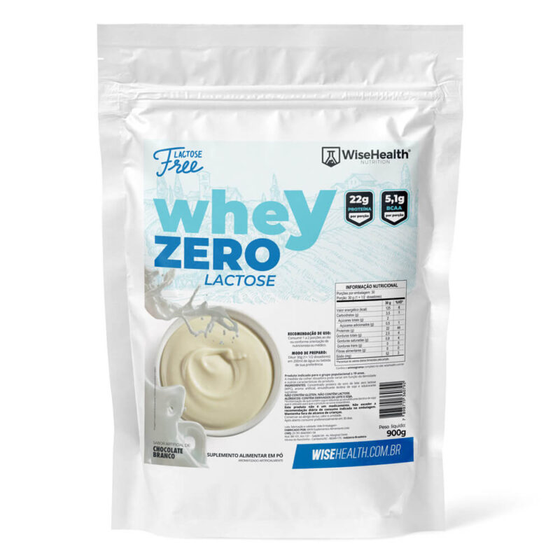Whey Zero Lactose 100% Concentrado Chocolate Branco 900g Wise