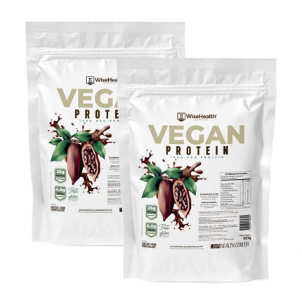 KIT Combo 2 Vegan Protein Cacau e Chocolate 837g WiseHealth