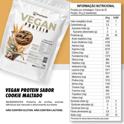 Tabela Nutricional Vegan Protein WiseHealth
