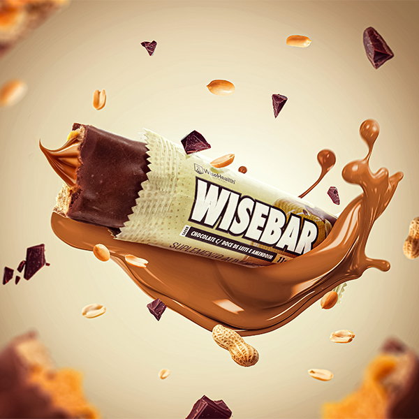 Barrinha de Proteina - WiseBar Sabor Chocolate com amendoim e Doce de leite