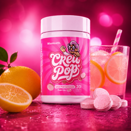 Creapop Creatina Mastigável sabor Pink Lemonade
