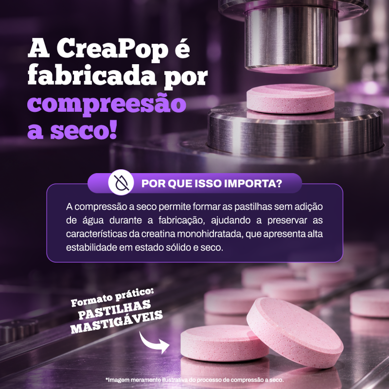 Creatina em pastilha compressão a seco