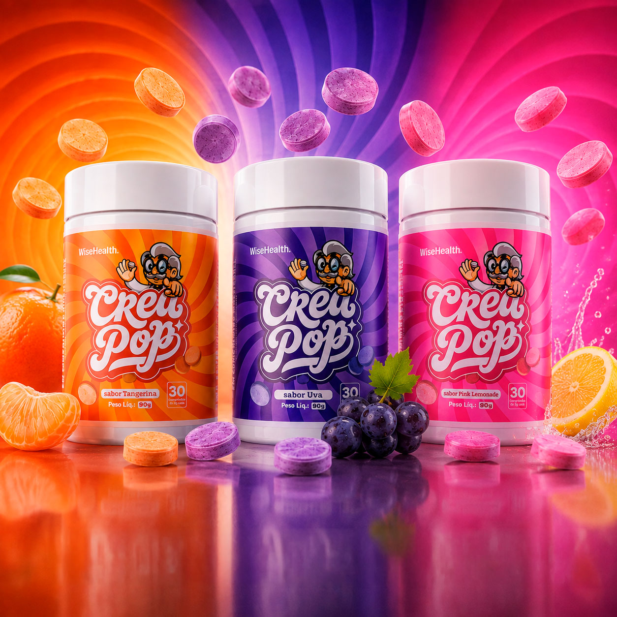 creapop-sabores Creapop Creatina Mastigável