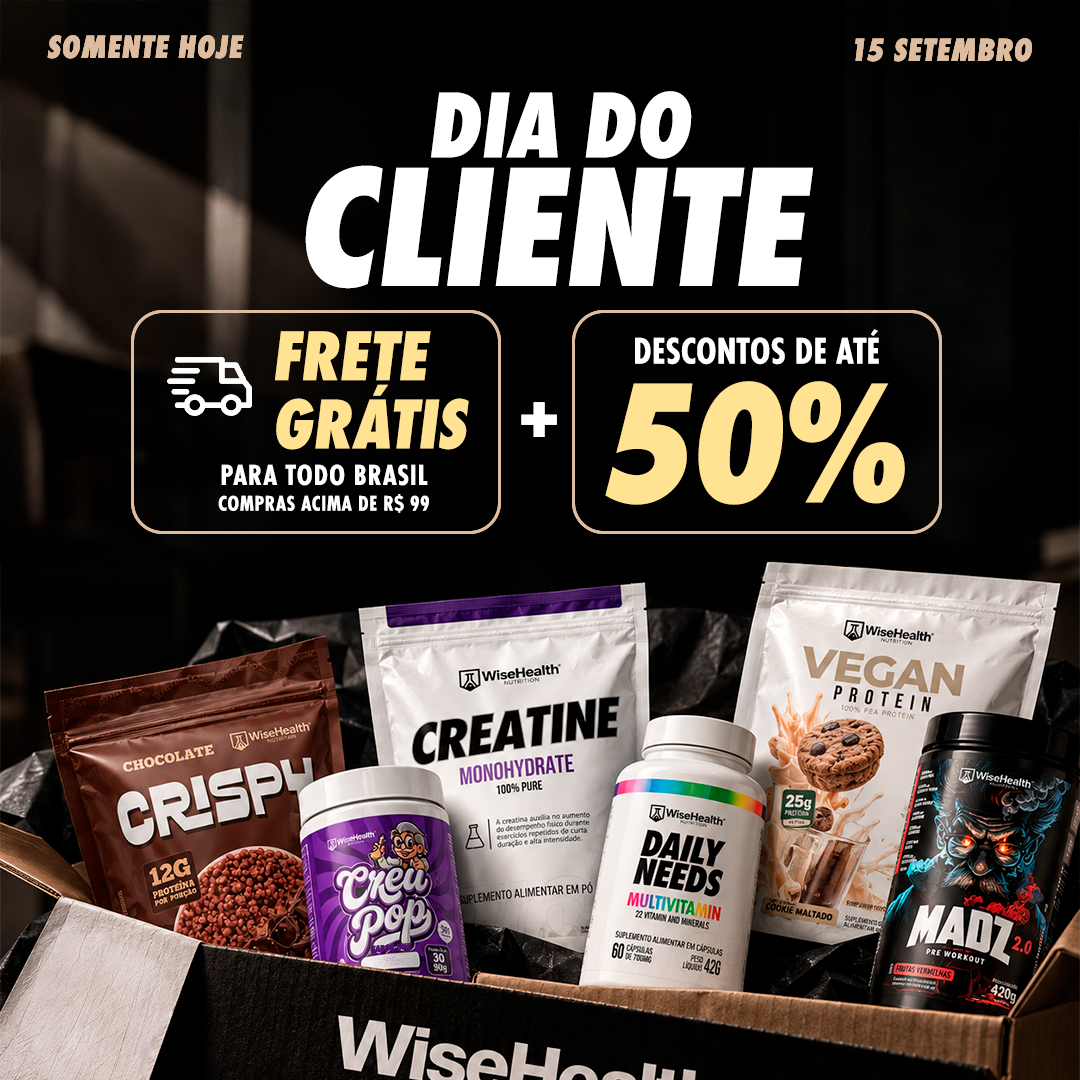 Dia do Cliente WiseHealth - Frete grátis e descontos de até 50%
